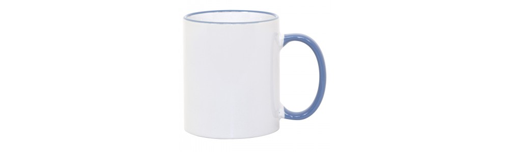 11oz Cambridge Blue Rim Handle Mug