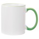 11oz Light Green Rim Handle Mug