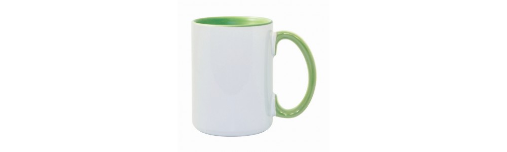 15oz Color Combo Light Green Mug