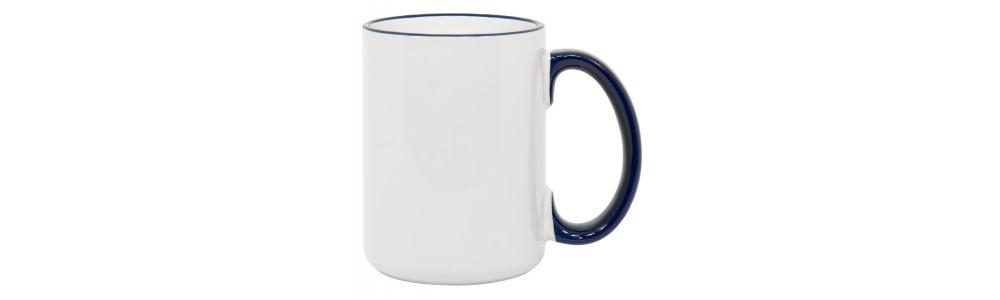 15oz Rim Handle Blue Mug