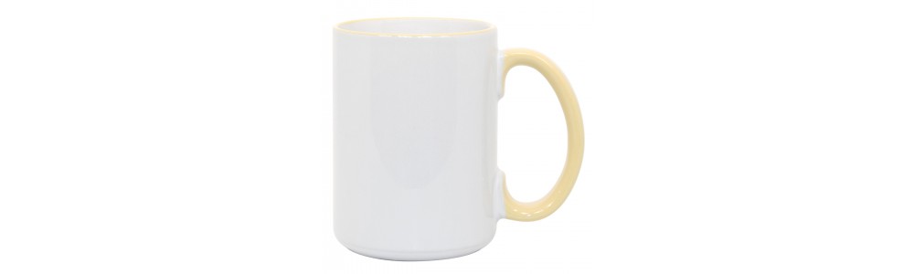 15oz Rim Handle Yellow Mug