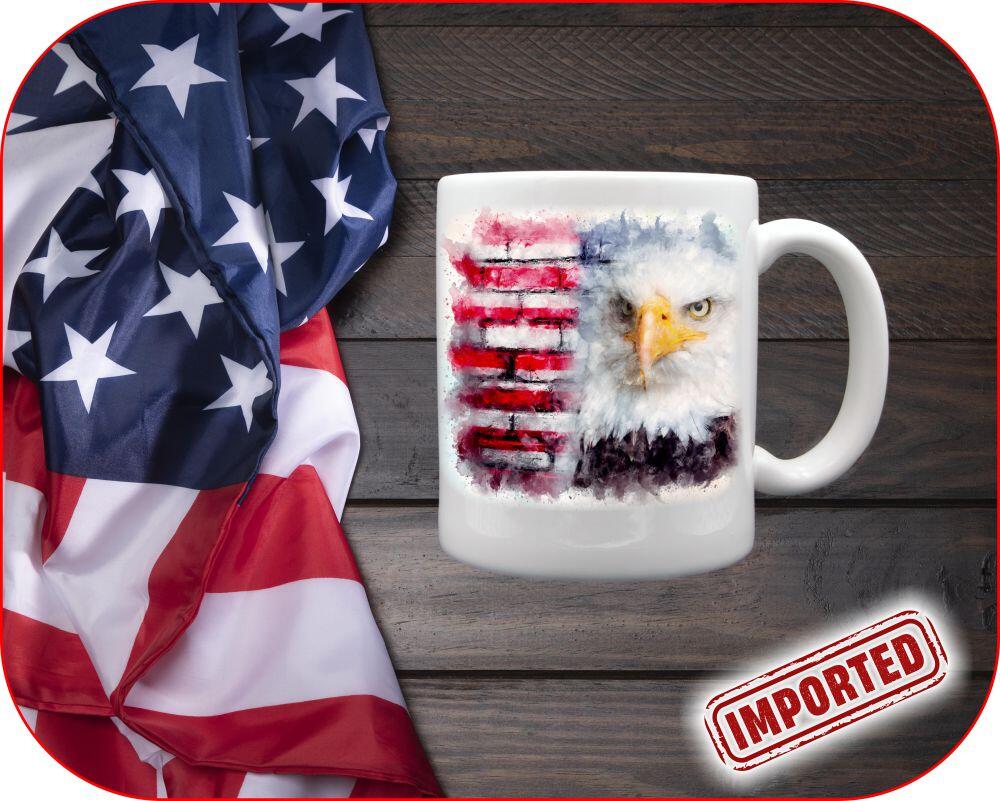 Watercolor Eagle USA Mug - Image 4