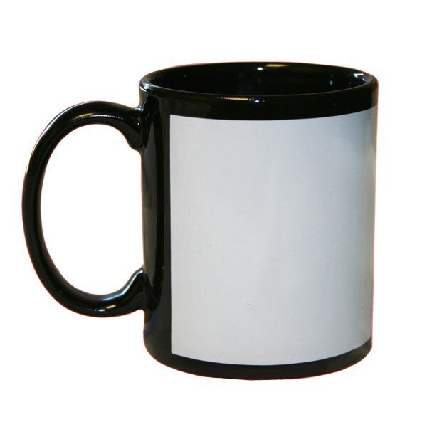 11oz black mug with full wrap print area