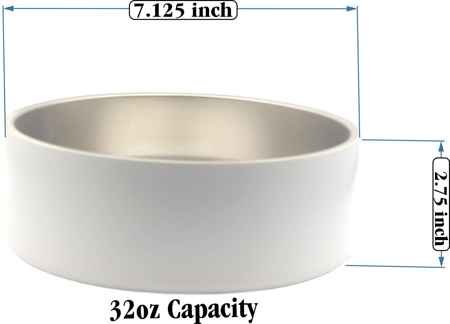 7.125" x 2.75" stainless bowl to personalize
